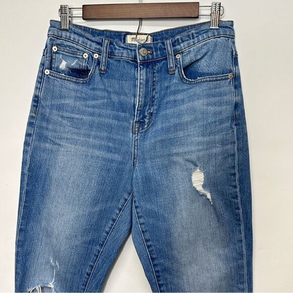 Madewell The High-Rise Slim Boyjean Distressed in Lita Wash: Step-Hem Size 26 - Picture 8 of 14